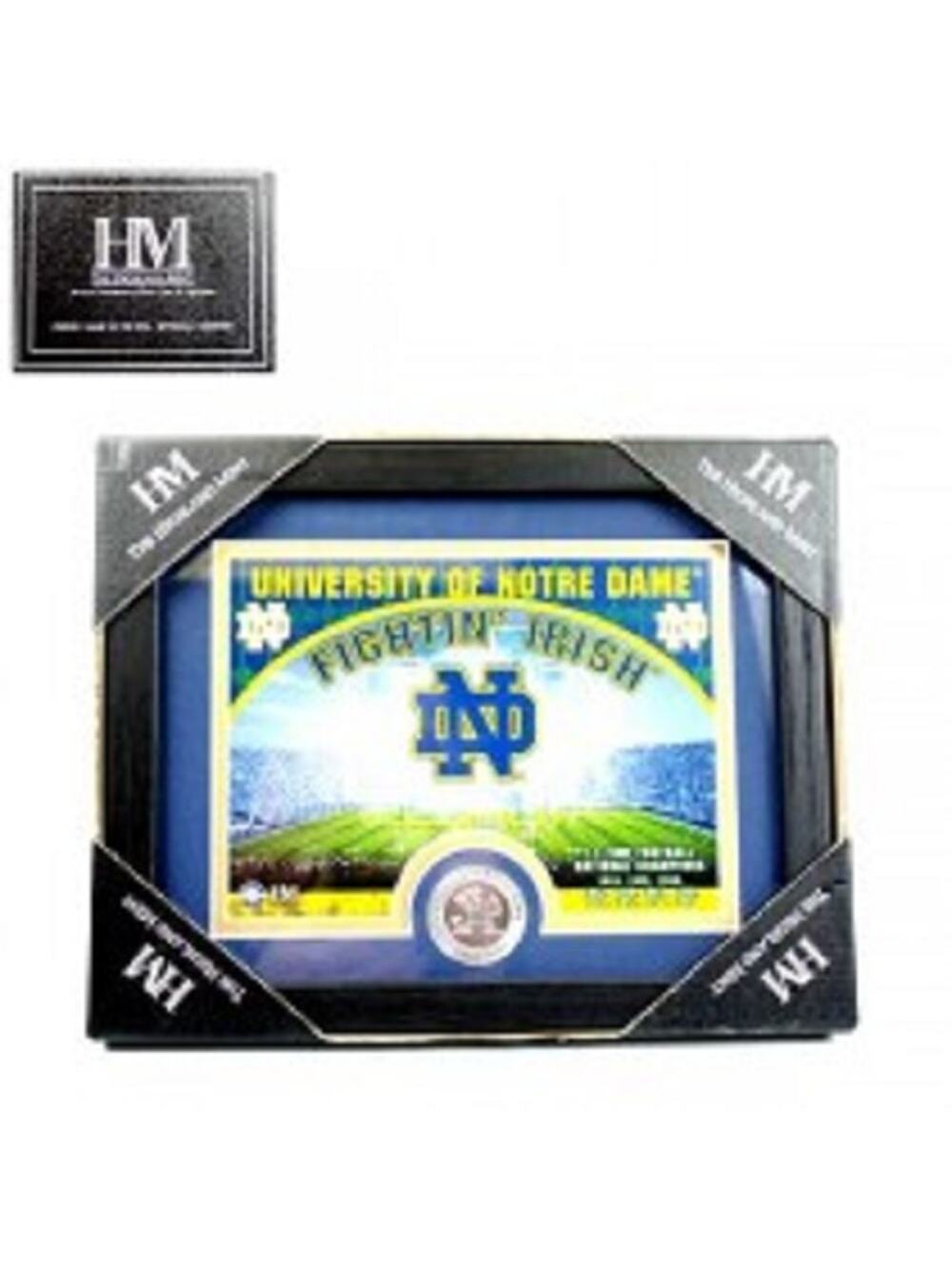 NCAA Fighting Irish Coin Framed Stadium Photo Highland Mint Limited Notre Dame